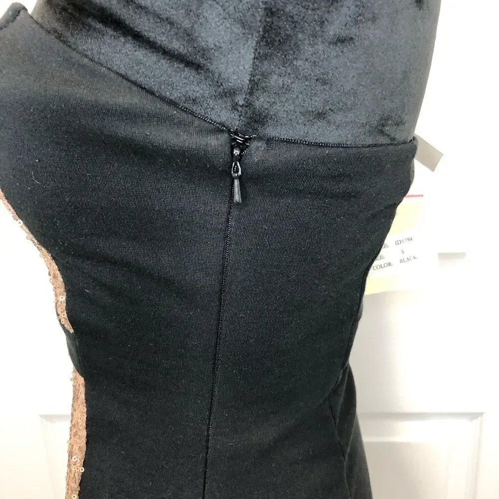 NWT Ina black and gold sequin strapless mini dress - Picture 14 of 14